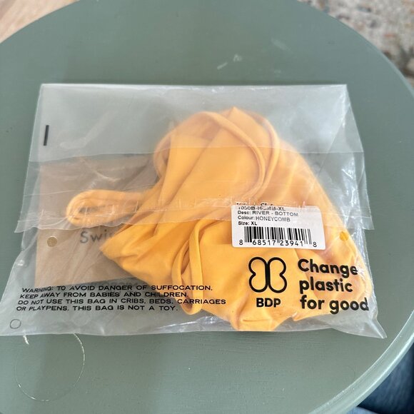 NEW Stone Fox Swim River String Bikini Bottom‎ Honeycomb Yellow Beach Size XL - Picture 4 of 4